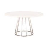 Turino 54" Round Dining Table Concrete Top in White Concrete from Essentials For Living - Luna Furniture
