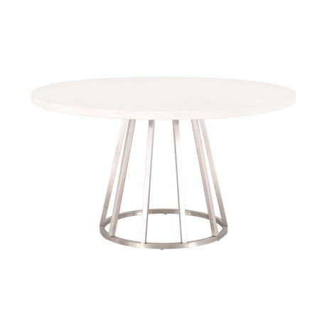 Turino 54" Round Dining Table Concrete Top in White Concrete from Essentials For Living - Luna Furniture
