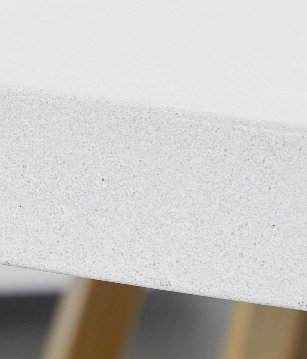 Turino 54" Round Dining Table Concrete Top in White Concrete from Essentials For Living - Luna Furniture