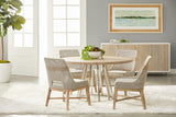 Turino 54" Round Dining Table in Natural Gray Acacia, Brushed Stainless Steel from Essentials For Living - Luna Furniture