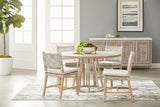 Turino 54" Round Dining Table in Natural Gray Acacia, Brushed Stainless Steel from Essentials For Living - Luna Furniture