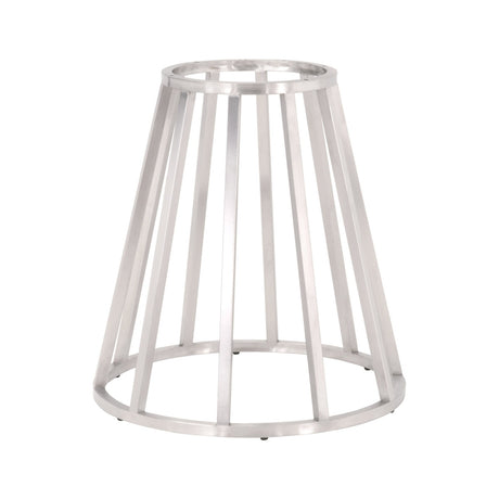 Turino 54" Round Dining Table in White Concrete, Brushed Stainless Steel from Essentials For Living - Luna Furniture