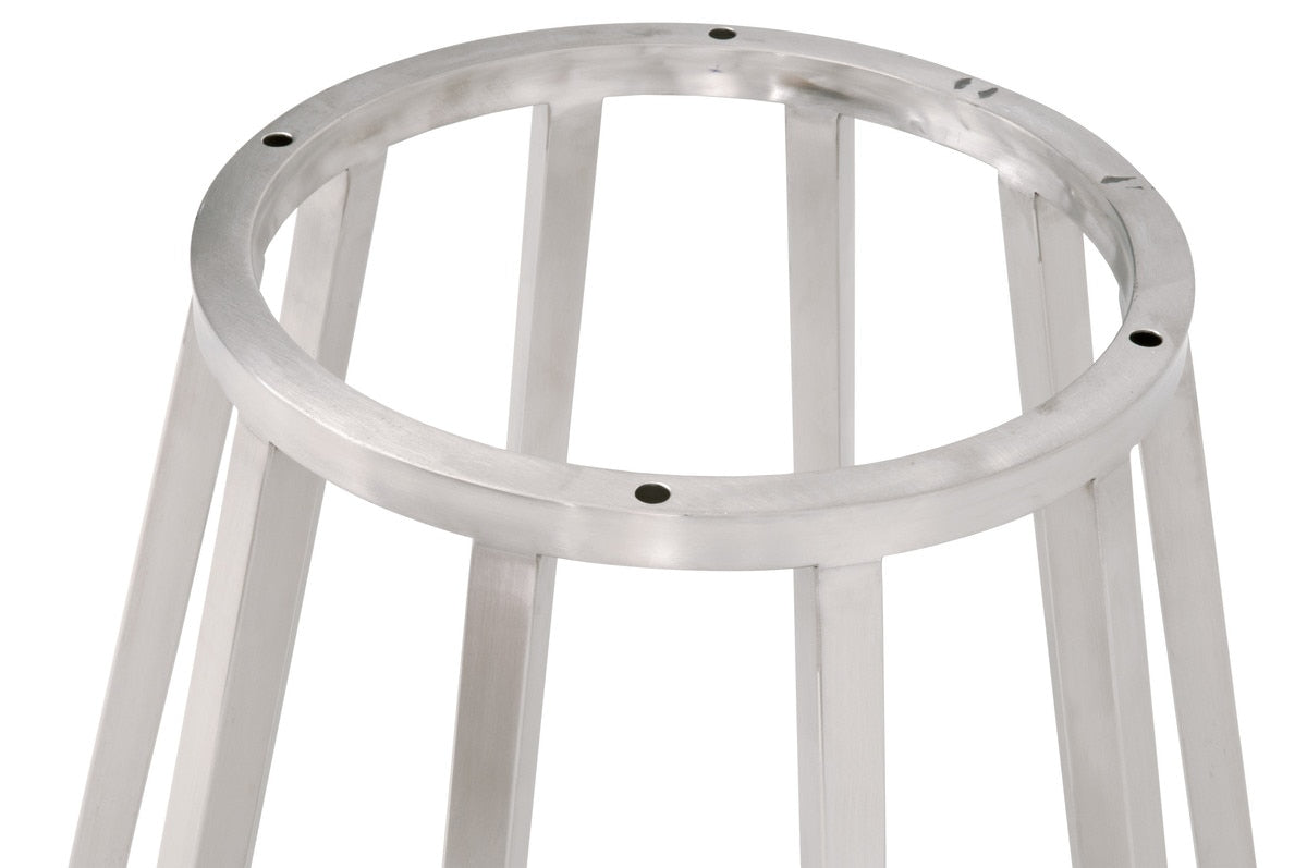 Turino 54" Round Dining Table in White Concrete, Brushed Stainless Steel from Essentials For Living - Luna Furniture