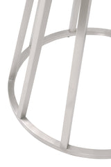 Turino 54" Round Dining Table in White Concrete, Brushed Stainless Steel from Essentials For Living - Luna Furniture