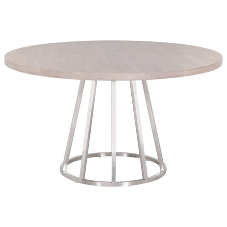 Turino 54" Round Dining Table Wood Top in Natural Gray Acacia from Essentials For Living - Luna Furniture