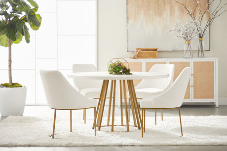 Turino Round Dining Table Base in Brushed Gold from Essentials For Living - Luna Furniture