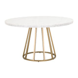 Turino Round Dining Table Base in Brushed Gold from Essentials For Living - Luna Furniture