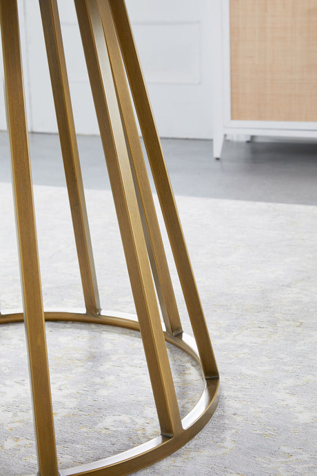 Turino Round Dining Table Base in Brushed Gold from Essentials For Living - Luna Furniture