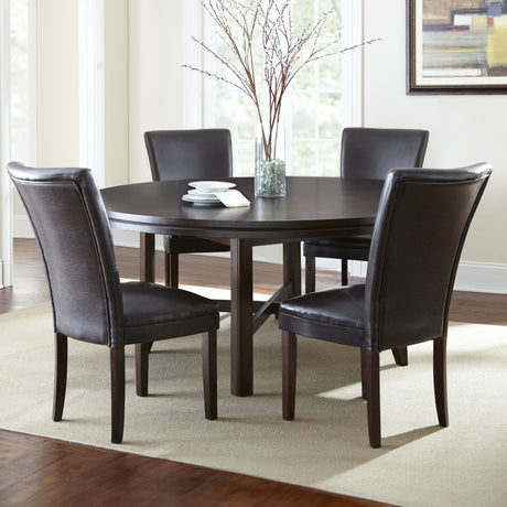 Hartford Vegan Leather Side Chair, Brown, Set of 2 from Steve Silver - Luna Furniture