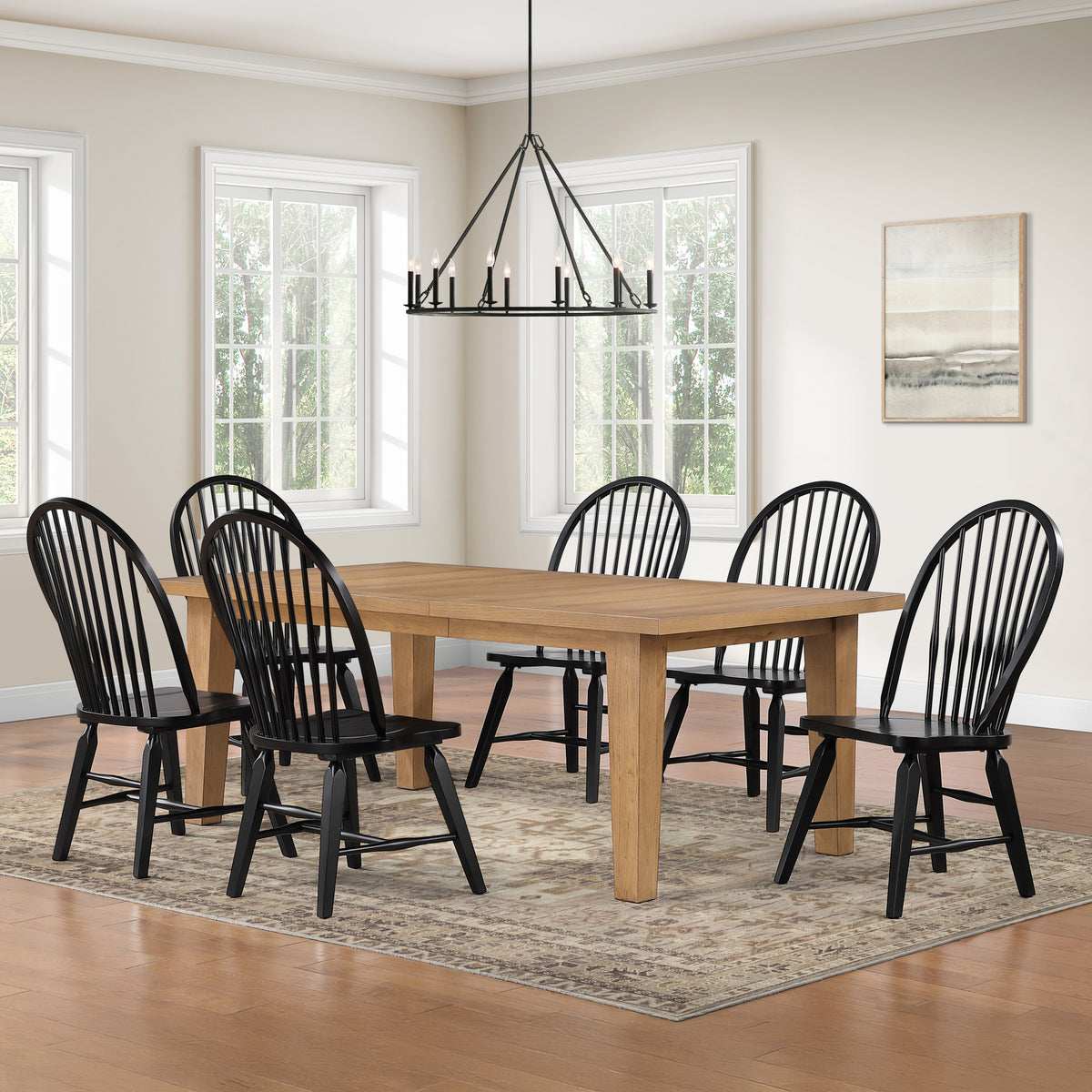 Sommerset Natural Oak/Black Dining Room Set from Steve Silver - Luna Furniture