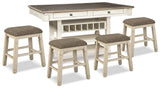 Bolanburg Antique White Counter Height Dining Table and 4 Barstools from Ashley - Luna Furniture