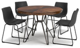 Centiar Brown/Black 5-Piece Round Dining Set from Ashley - Luna Furniture