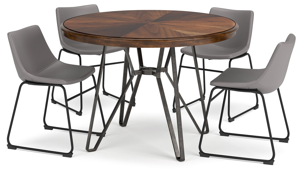 Centiar Brown/Gray Dining Table with 4 Chairs from Ashley - Luna Furniture