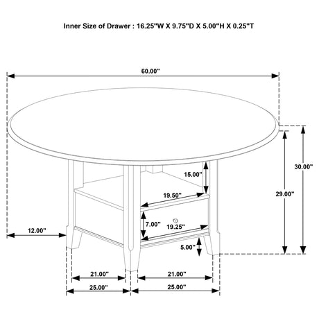Twyla 5-piece 60-inch Round Wood Dining Table Set Dark Cocoa from Coaster - Luna Furniture