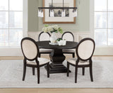 Twyla Dark Cocoa 5-Piece Round Wood Dining Room Set from Coaster - Luna Furniture