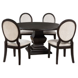 Twyla Dark Cocoa 5-Piece Round Wood Dining Room Set from Coaster - Luna Furniture