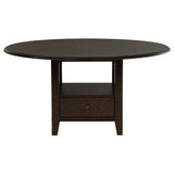 Twyla Dark Cocoa Round Dining Table with Drawer from Coaster - Luna Furniture