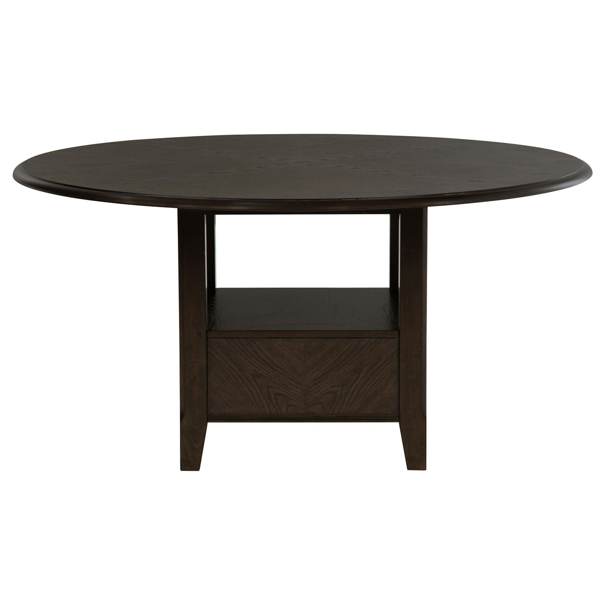 Twyla Dark Cocoa Round Dining Table with Drawer from Coaster - Luna Furniture