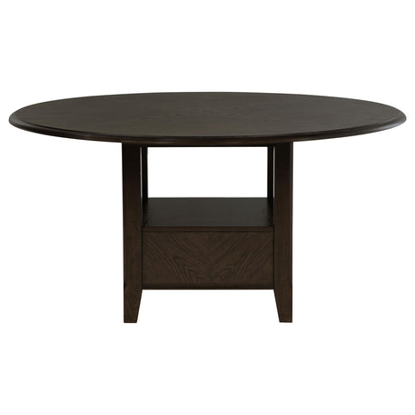 Twyla Dark Cocoa Round Dining Table with Drawer from Coaster - Luna Furniture