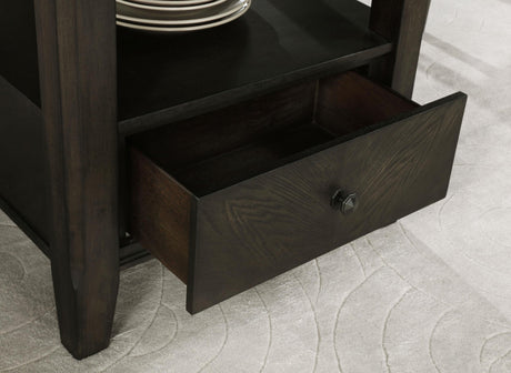 Twyla Dark Cocoa Round Dining Table with Drawer from Coaster - Luna Furniture