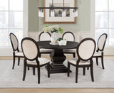 Twyla Dark Cocoa 7-Piece Round Wood Dining Room Set from Coaster - Luna Furniture