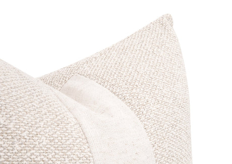 The Split Decision 22" Essential Pillow in Livesmart Gellar-Linen, Performance Textured Cream Linen Stripe, Set of 2 from Essentials For Living - Luna Furniture