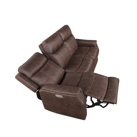 Valencia Walnut Dual-Power Reclining Sofa from Steve Silver - Luna Furniture
