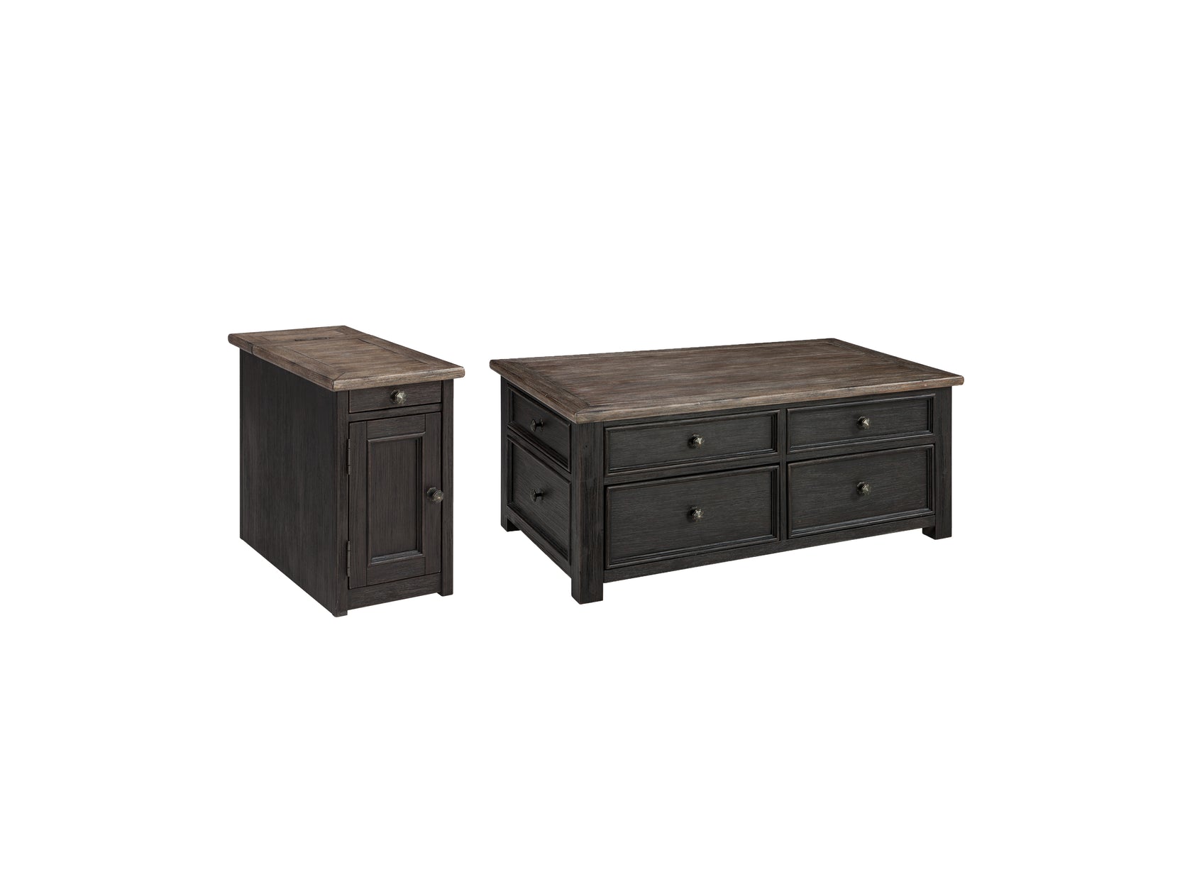 Tyler Creek Coffee Table with 1 End Table in Grayish Brown/Black from Ashley - Luna Furniture