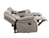 Tyson Gray Recliner Sofa w/Drop Down Table and Power Strip from Steve Silver - Luna Furniture