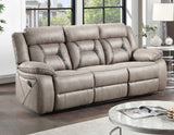 Tyson Gray Recliner Sofa w/Drop Down Table and Power Strip from Steve Silver - Luna Furniture