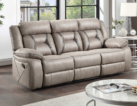 Tyson Gray Recliner Sofa w/Drop Down Table and Power Strip from Steve Silver - Luna Furniture