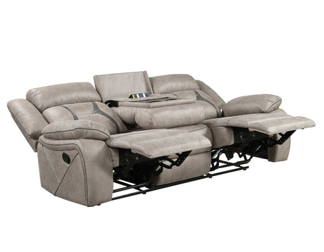 Tyson Gray Recliner Sofa w/Drop Down Table and Power Strip from Steve Silver - Luna Furniture
