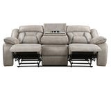 Tyson Gray Recliner Sofa w/Drop Down Table and Power Strip from Steve Silver - Luna Furniture