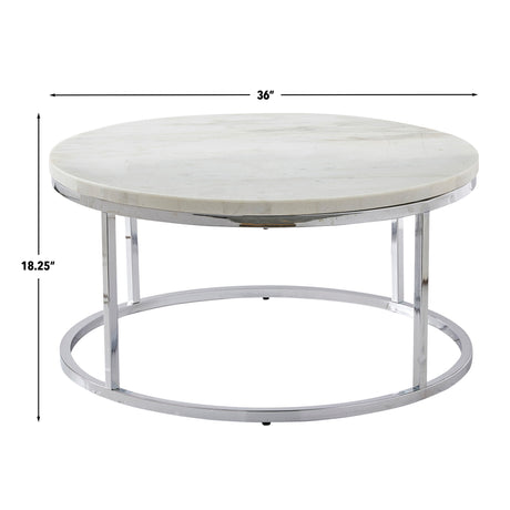Echo White Marble Top Round Cocktail Table from Steve Silver - Luna Furniture