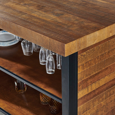 Tyler Chestnut/Black 3-Piece 38-inch Counter Bar Set from Steve Silver - Luna Furniture