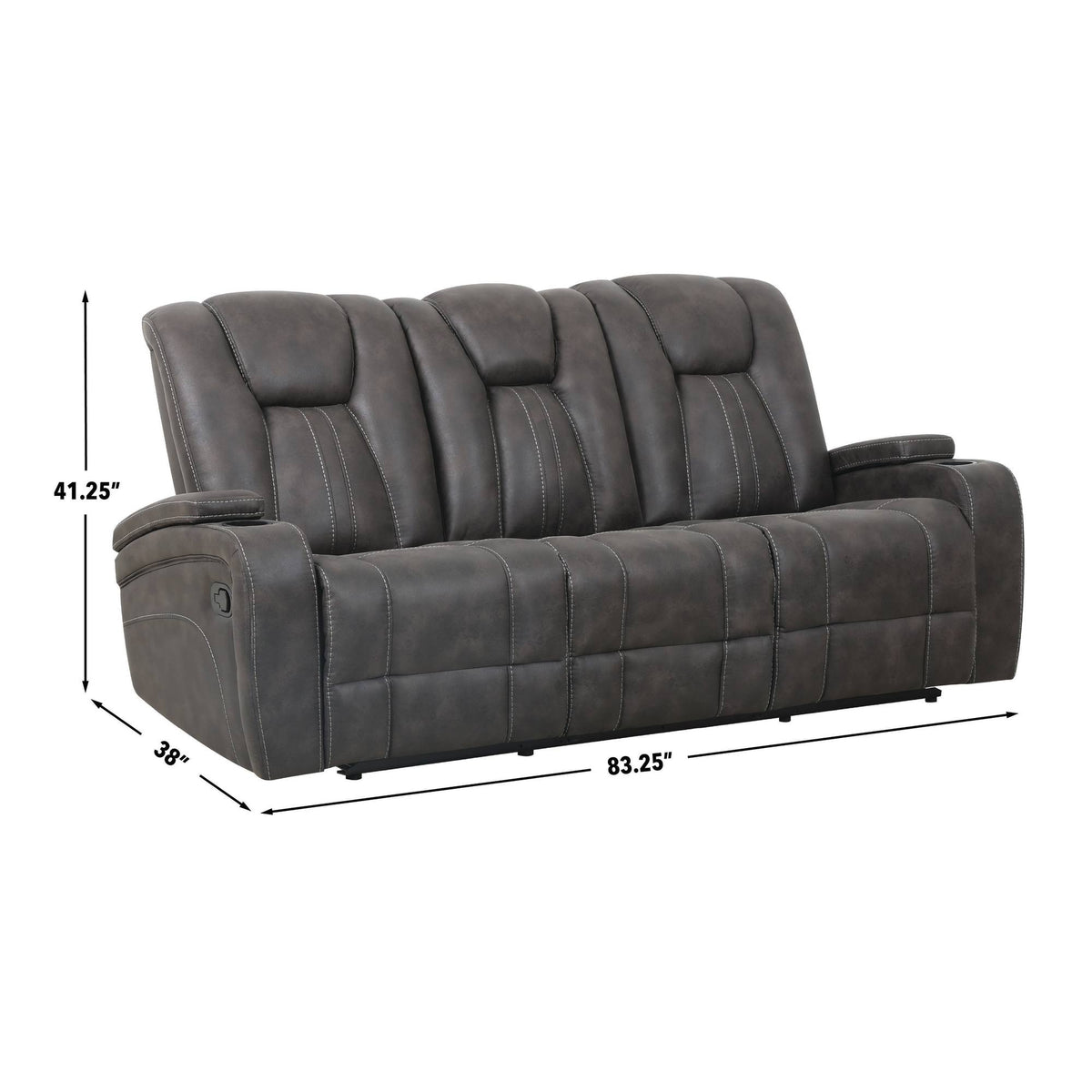 Marlow Charcoal Manual Reclining Sofa from Steve Silver - Luna Furniture