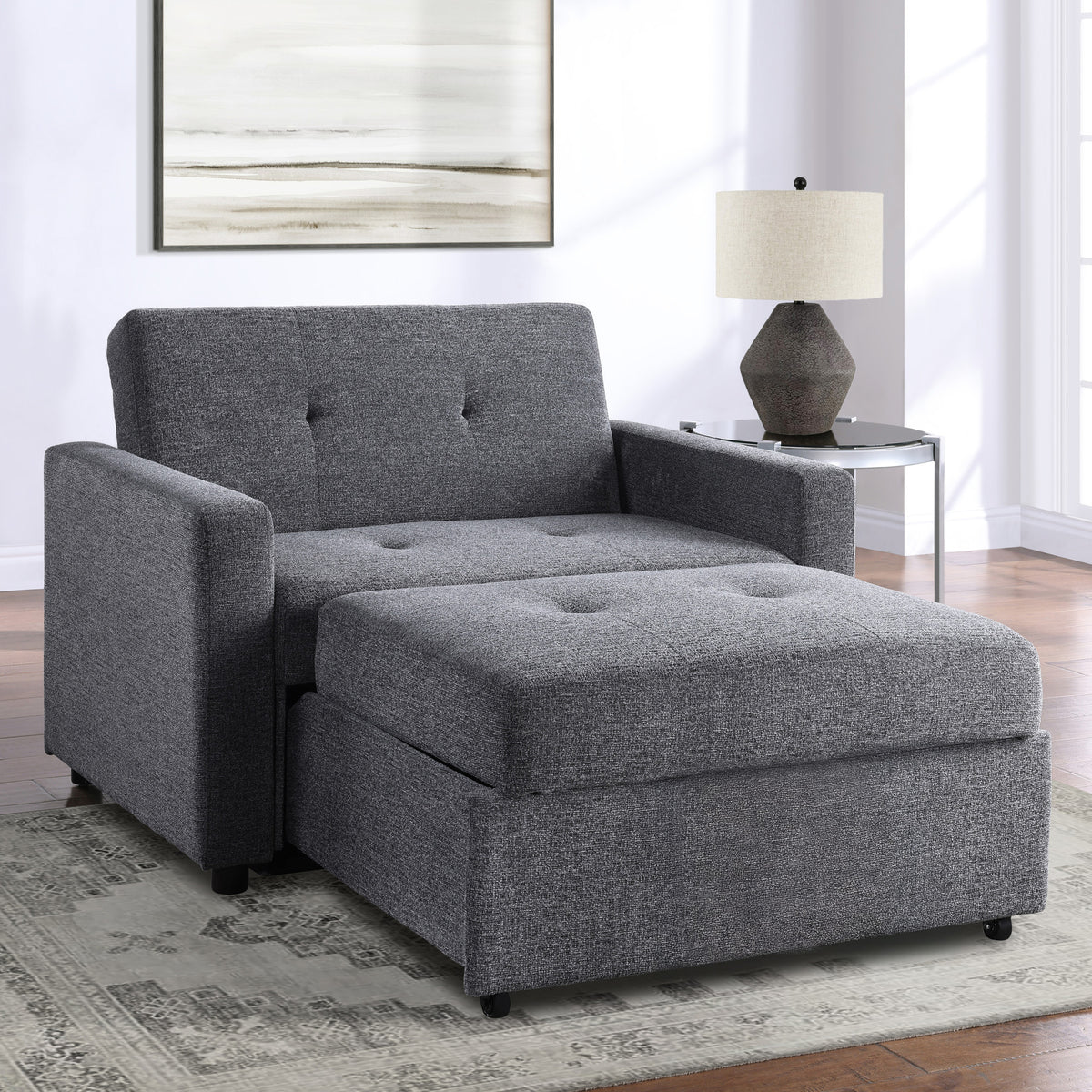 Noah Gray Convertible Sleeper Chair-and-a-Half from Steve Silver - Luna Furniture