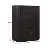 Henry 5-Drawer Reeded Chest, Espresso Finish from Steve Silver - Luna Furniture
