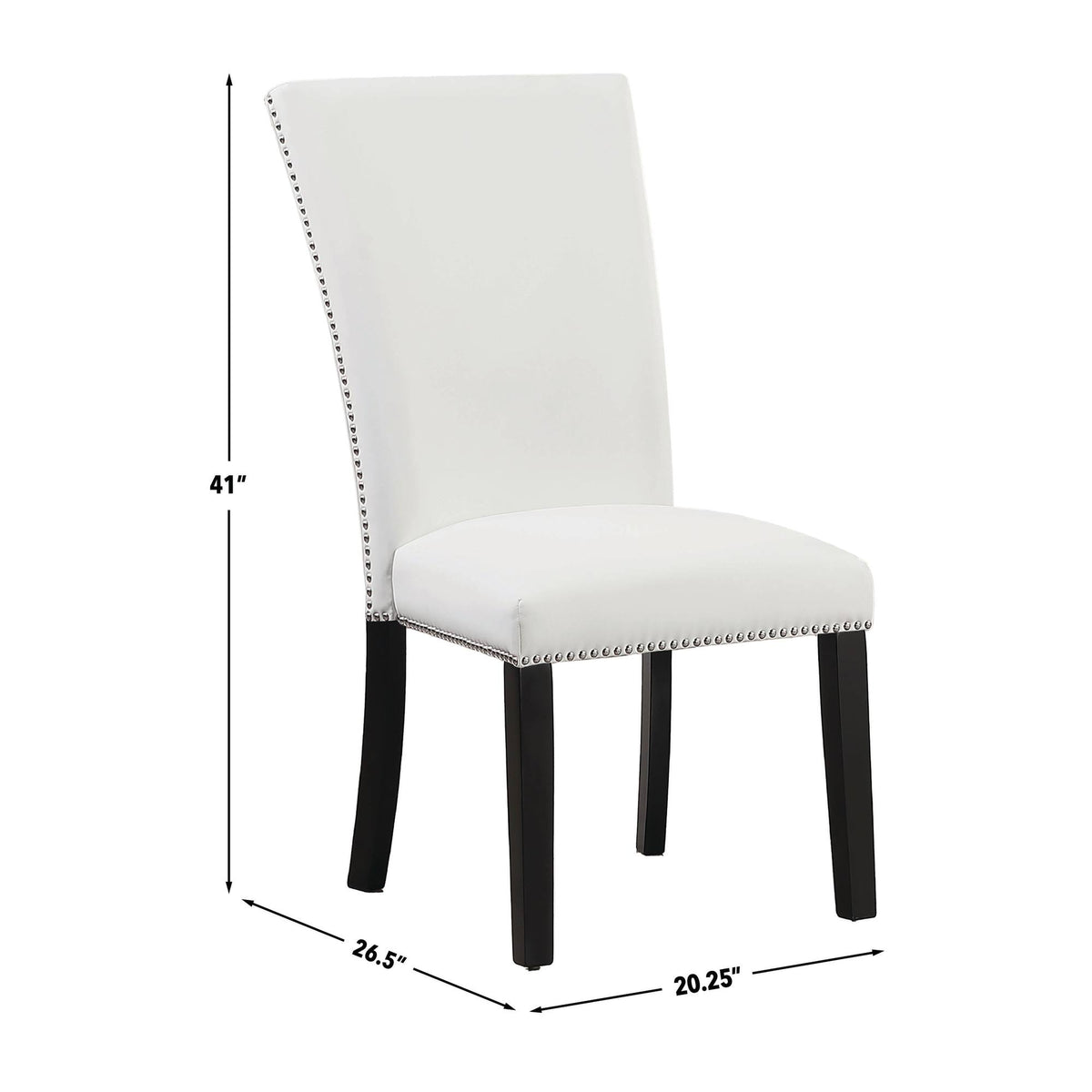 Artemis White/Black 7-Piece White Marble Dining Set with White Vegan Leather Chairs from Steve Silver - Luna Furniture