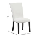 Artemis Gray Rectangle Marble Top 9-Piece Dining Set with White Vegan Leather Chairs