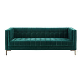 Isaac Channel Stitched Green Velvet Sofa from Steve Silver - Luna Furniture