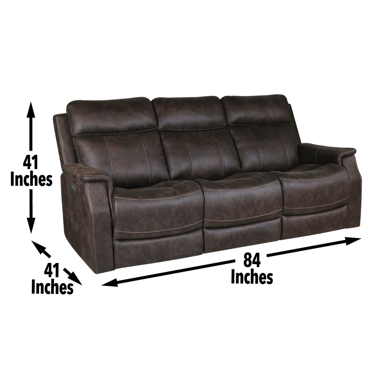Valencia Walnut Dual-Power Reclining Sofa from Steve Silver - Luna Furniture