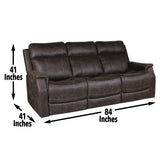 Valencia Walnut Dual-Power Reclining Sofa from Steve Silver - Luna Furniture