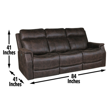 Valencia Walnut Dual-Power Reclining Sofa from Steve Silver - Luna Furniture