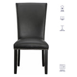 Artemis White/Black 5-Piece 70″ Rectangle Marble Top Dining Set with Vegan Leather Chairs from Steve Silver - Luna Furniture