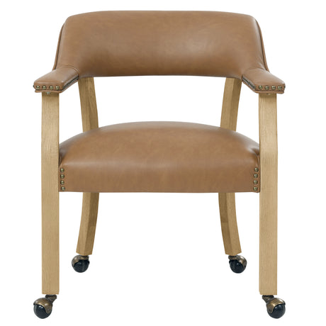 Rylie Natural/Camel Vegan Leather Captains Chair, Set of 2 from Steve Silver - Luna Furniture
