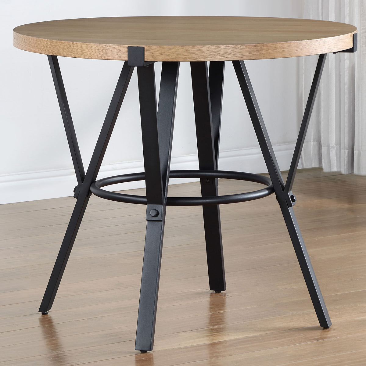 Magnolia 42-inch Round Counter Table, Black and Sand from Steve Silver - Luna Furniture