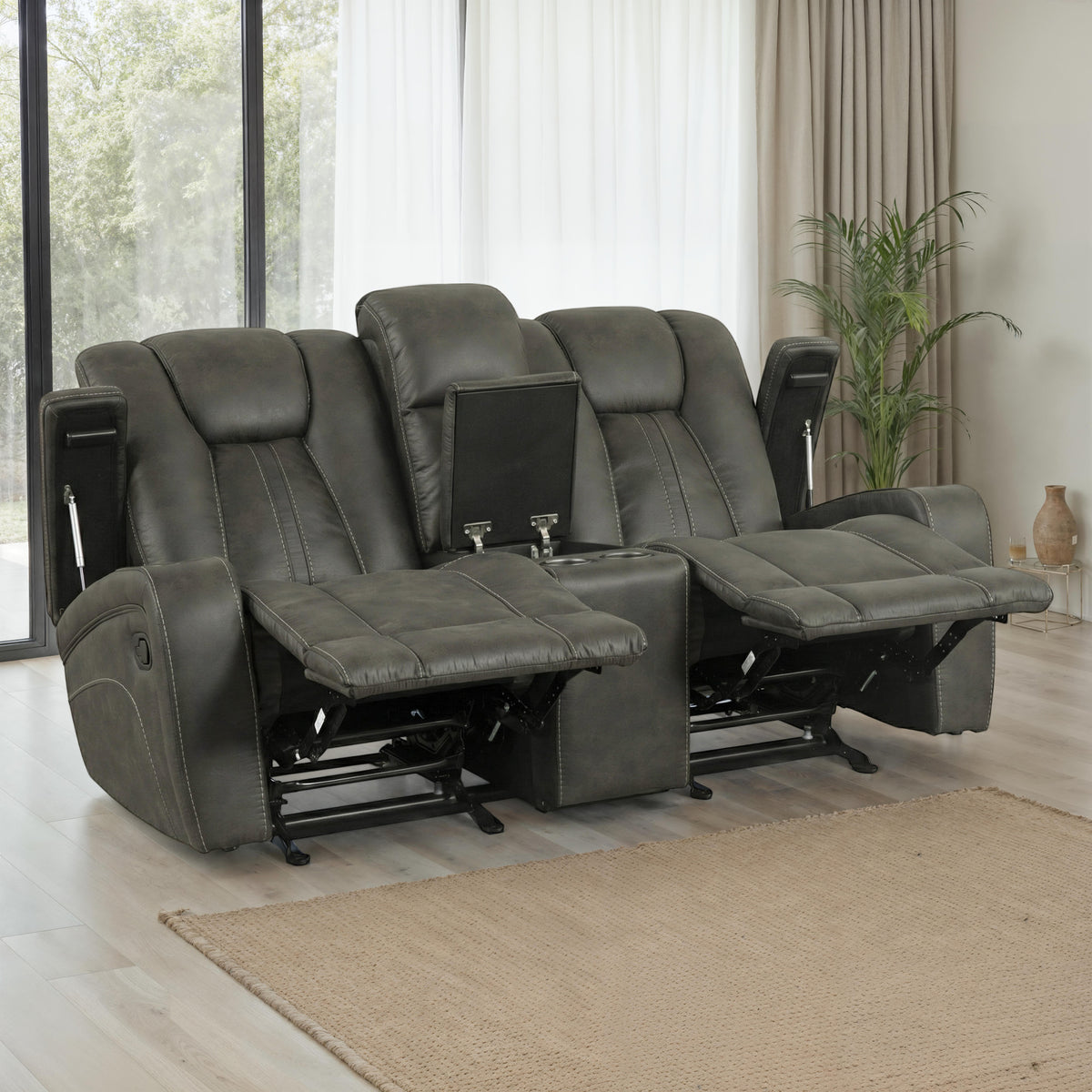 Marlow Charcoal Manual Reclining Loveseat from Steve Silver - Luna Furniture
