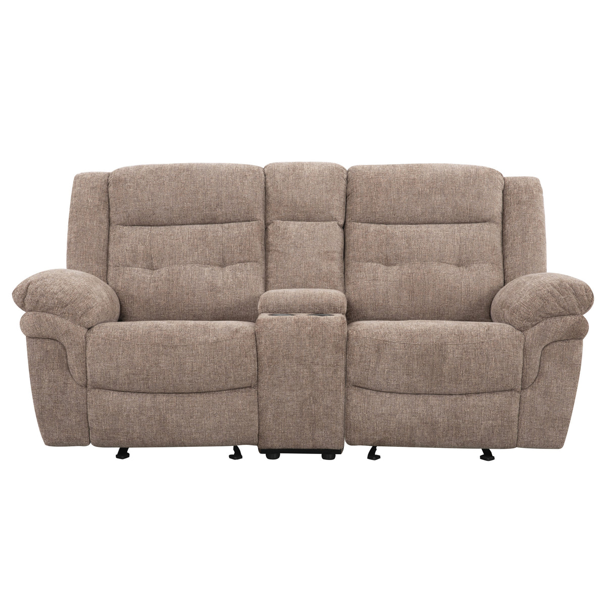Sydney Brown Manual Recliner Console Loveseat from Steve Silver - Luna Furniture
