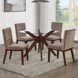 Zen 5-Piece Dining Set with Brown Velvet Chairs from Steve Silver - Luna Furniture